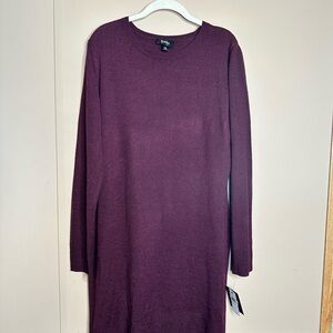 by & by Long Sleeve Plum Sweater Dress